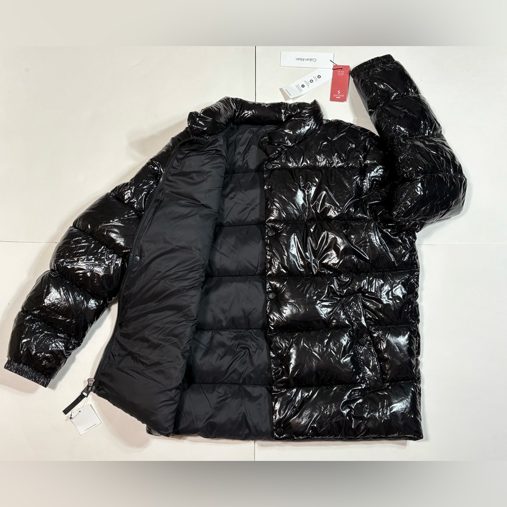 NEW Calvin Klein Men’s Water Resistant Insulated Puffer Jacket Coat Black Shine